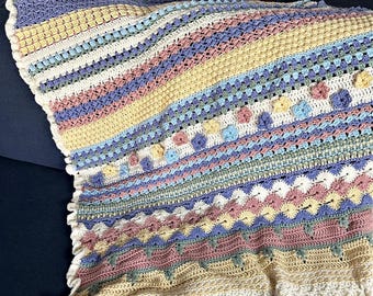 Stitch Sampler Scrapghan Blanket Crochet Pattern