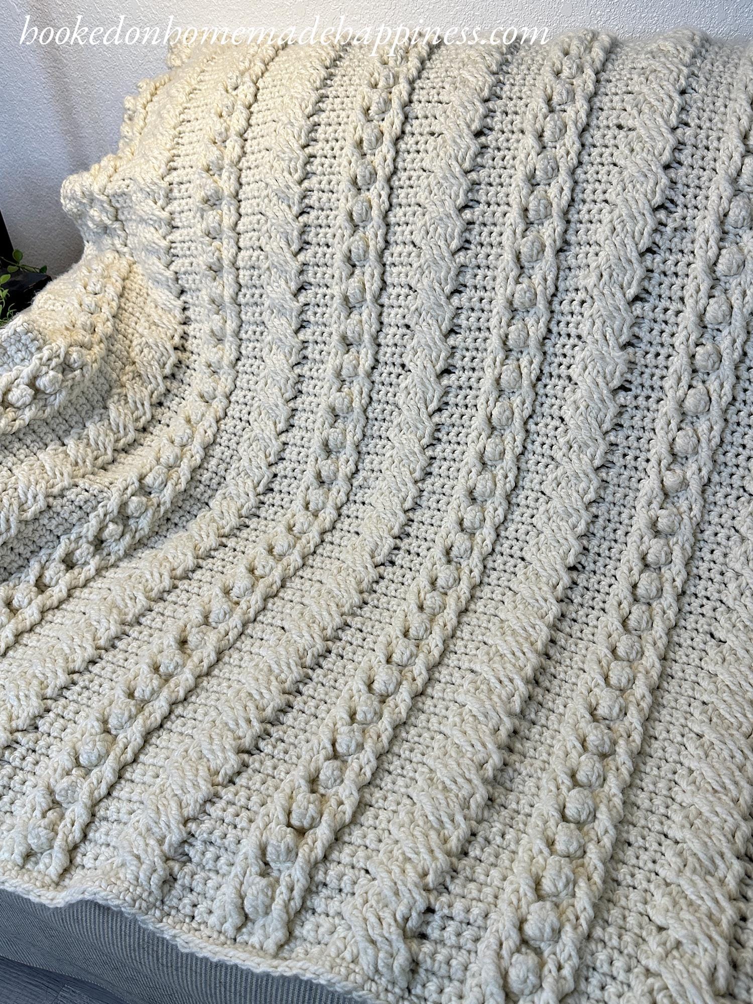 Crochet Cable Blanket Crochet Pattern - Etsy