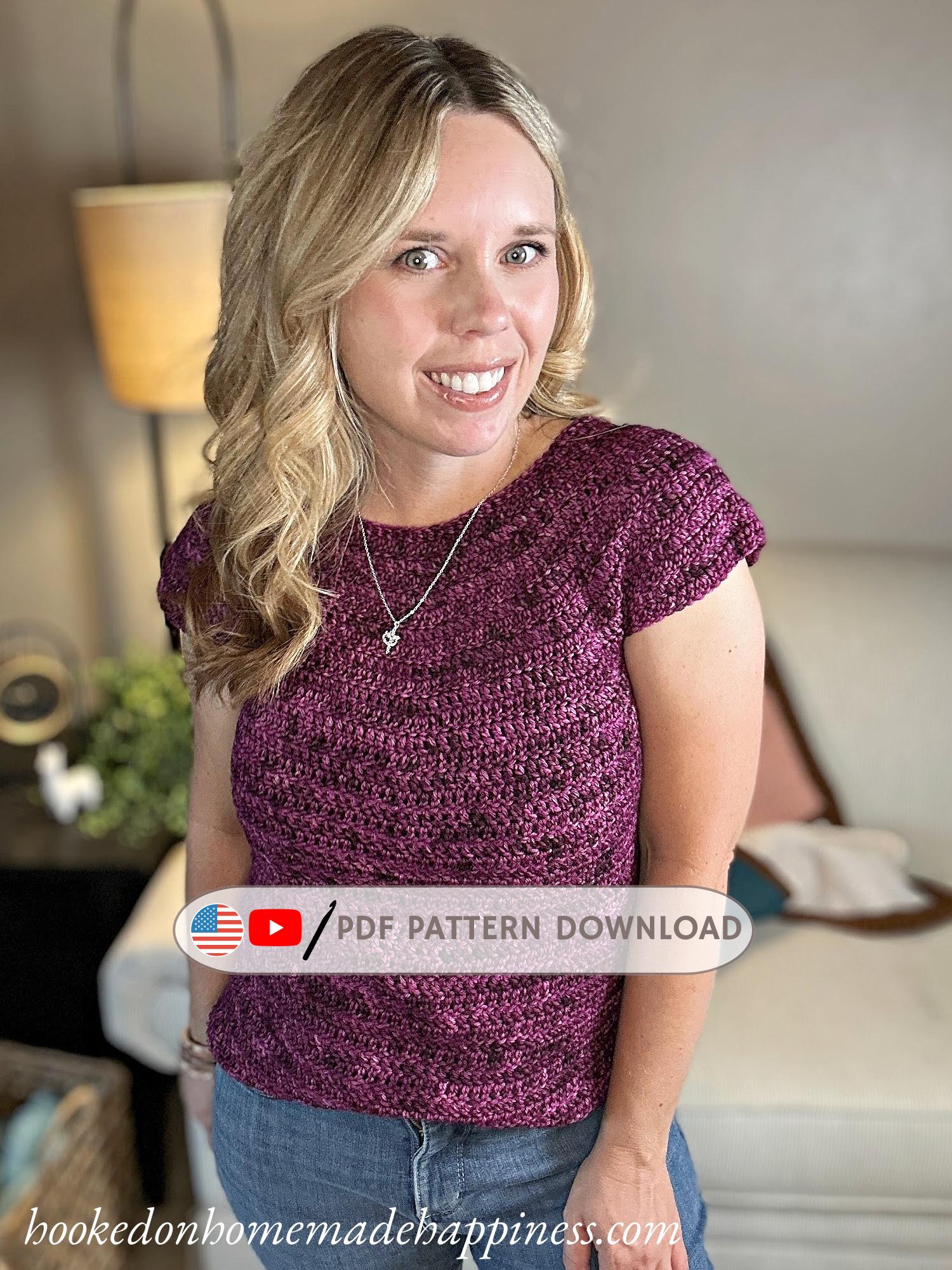 39 Crochet Women’s Tops: Tanks, Vests, Tees, and Blouses 29 Easy Crochet Tee Top Down Crochet Shirt Pattern Beginner