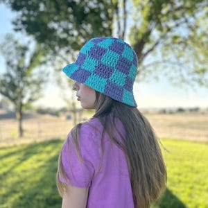 Checkerboard Bucket Hat Crochet Pattern