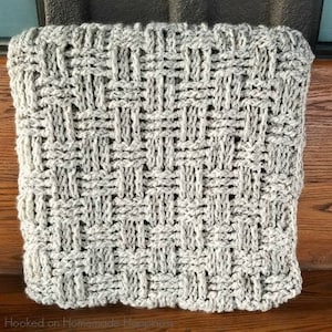 Chunky Basketweave Throw Blanket Crochet Pattern image 4