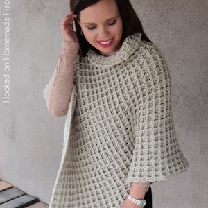 Waffle Stitch Poncho Crochet Pattern image 5