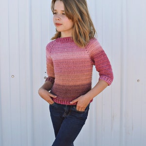 Kid&#39;s Everyday Raglan Sweater Crochet Pattern