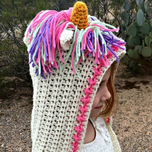 Unicorn Hooded Scarf Crochet Pattern image 2