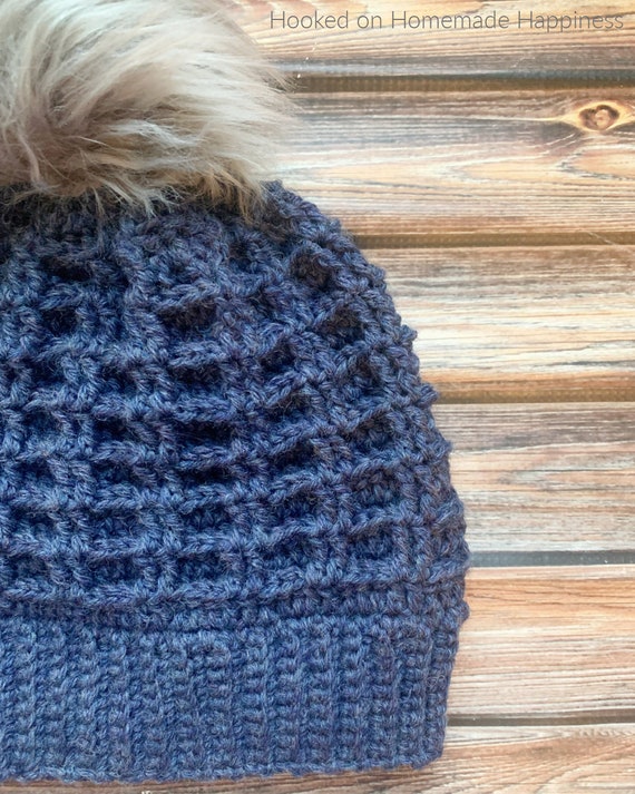 Double Waffle Stitch Beanie Crochet 