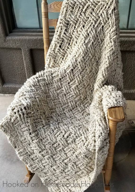 Arm Knit Chunky Basketweave Blanket Kit