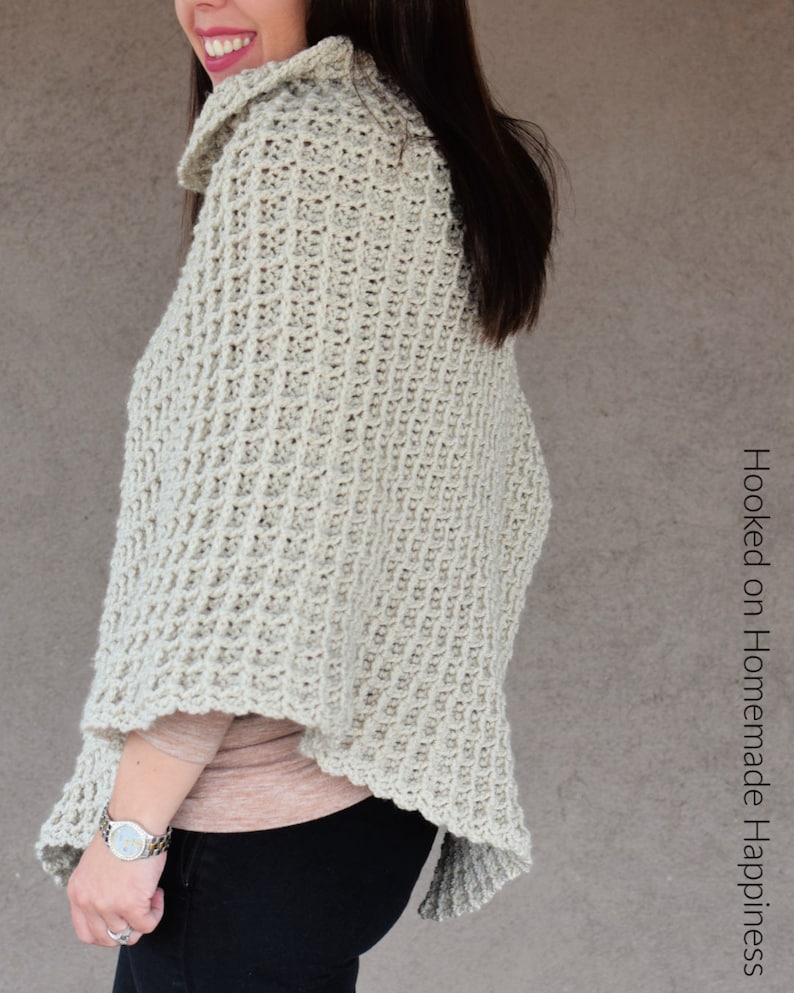 Waffle Stitch Poncho Crochet Pattern image 3