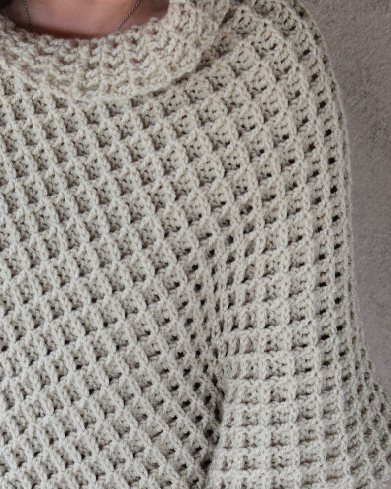 Waffle Stitch Poncho Crochet Pattern image 2