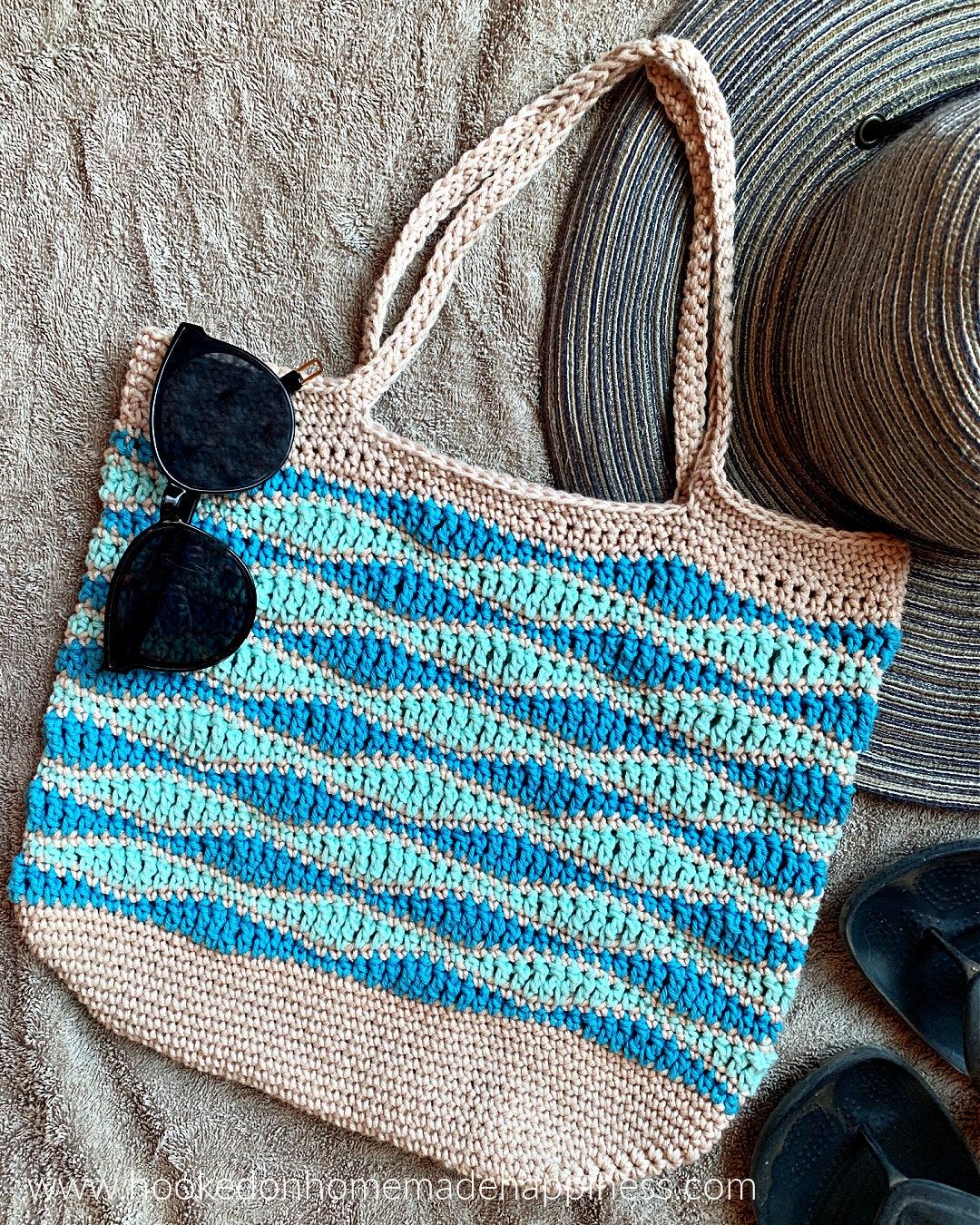 Beach Waves Market Bag Crochet Pattern UK