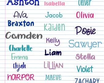 Name Decal••Fun Print Font Decal••Name Sticker••Vinyl Name Decal••Personalized Name Decal••Custom Name Decal••Word Decal