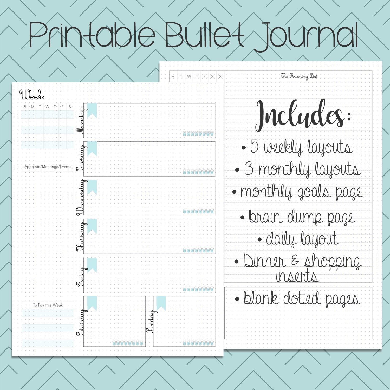 Printable Bullet Plannerbullet Planner Templateplanner - Etsy