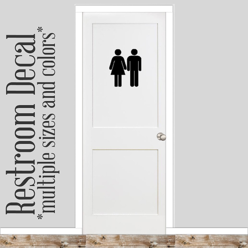 Restroom Decal Bathroom Door Decal Male Female Etsy