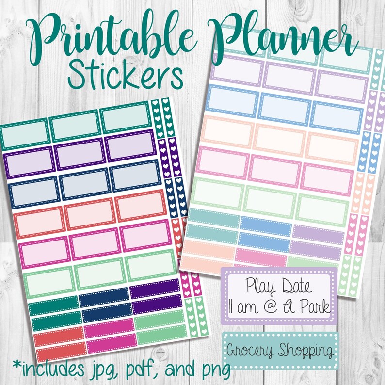 Printable Planner Stickers Half Boxes Quarter Boxes Check - Etsy
