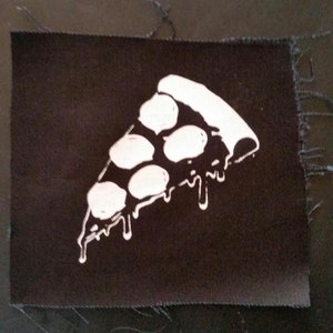 pizza patch punk sew on cotton fabric patch