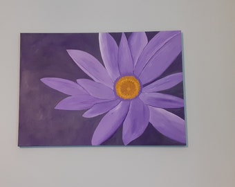 Dipinto originale Purple Lotus Flower dell'artista britannica Lady Sarah Dawes