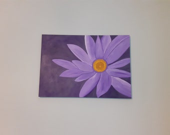 Original Purple Lotus Flower painting by UK artist Lady Sarah Dawes