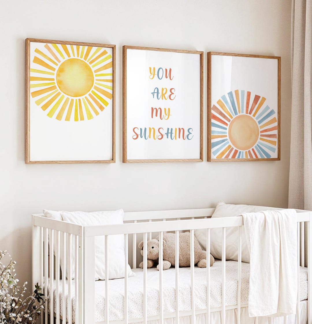 Sun Nursery Wall Art, You Are My Sunshine, Boho Sunshine Nursery Decor ...