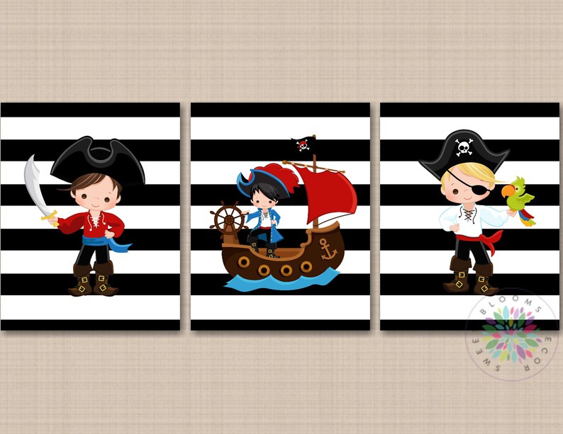 Pirates Wall Art Pirate Kids Room Decor Pirate Ship Kids Boy Etsy