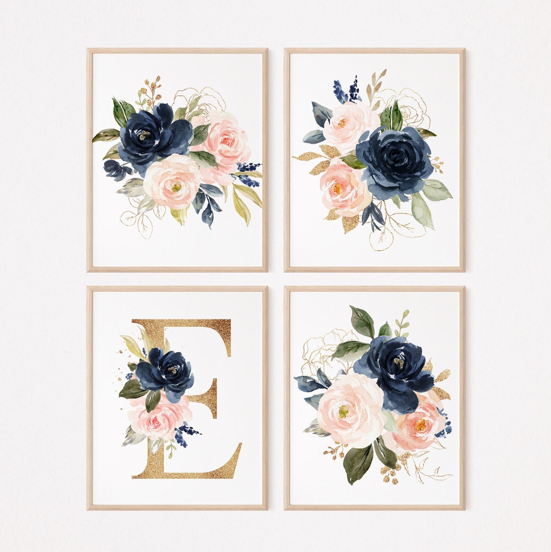 Flower Power Knit in Navy with Pink Floral Wool Blend
