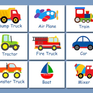 Transportation Wall Art,Transportation Nursery Wall Art,Transportation Decor,Construction Cars Planes Train Fire Truck-PICK YOUR PRINTS C307