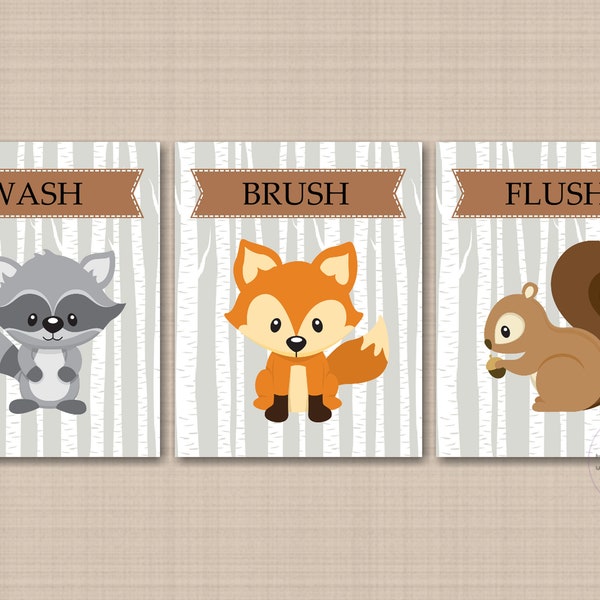 Woodland Bathroom Etsy