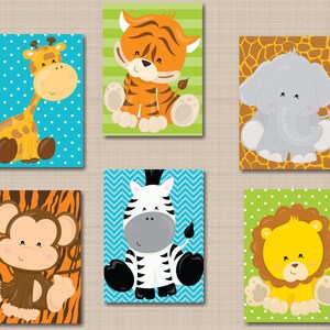 Jungle Animals Nursery Wall Art Safari Nursery Decor Zoo Animals Nursery Wall Art Safari Nursery Decor Neutral Girl Boy Baby Shower Gift 253
