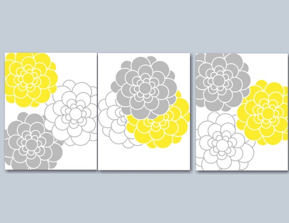 Yellow Grey Bedroom Wall Art Yellow Grey Floral Wall Art Yellow Grey Bedroom Decor Lola Wall Art