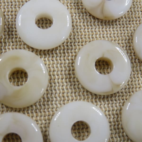 10 Perlen Marmor Unterlegscheibe 15mm Acryl, Set von 10 Perlen, für DIY Schmuckherstellung