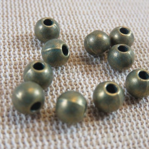 15 Perles ronde métal bronze 6mm ensemble de 15 perles intercalaire pour fabrication bijoux image 2