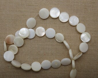 10 Perles palet nacre 11mm coquille plate naturelle, ensemble de 10 perle, création bijoux DIY