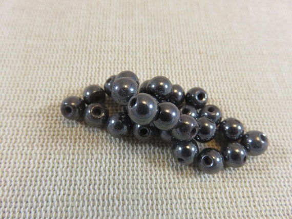 20 hexagons pearls hematite anthracite color