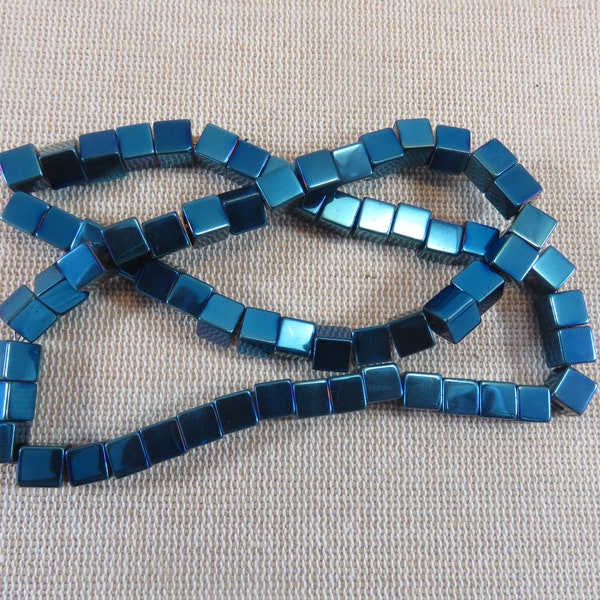 10 Würfel-Hämatit-Perlen, 6 mm, DIY-Schmuckherstellung, Set mit 10 geometrischen quadratischen Perlen