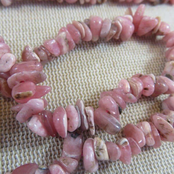 15 Perles Rhodochrosite chips gemme irrégulière, ensemble de 15 Pierre, perle fabrication bijoux DIY