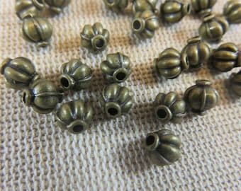 10 Perles lanterne bronze 6mm ou 4mm entretoise en métal, ensemble de 10 perles, pour fabrication bijoux DIY