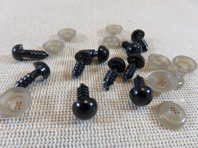 Round black safety eyes 5mm 6mm 8mm 10mm 12mm 18mm secure eyes amigurumi soft toy doll 8mm