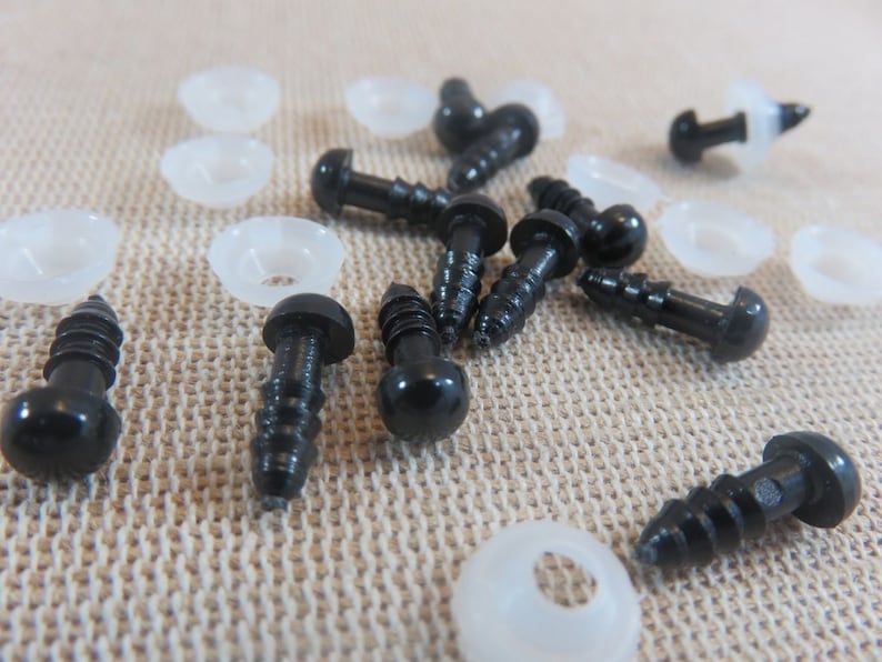 Round black safety eyes 5mm 6mm 8mm 10mm 12mm 18mm secure eyes amigurumi soft toy doll 6mm