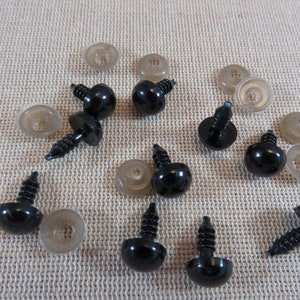 Round black safety eyes 5mm 6mm 8mm 10mm 12mm 18mm secure eyes amigurumi soft toy doll 10mm