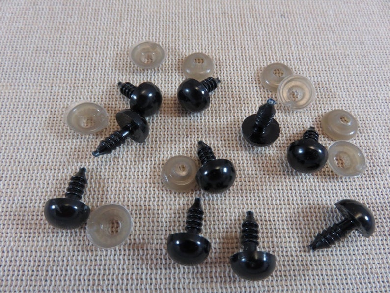 Round black safety eyes 5mm 6mm 8mm 10mm 12mm 18mm secure eyes amigurumi soft toy doll 10mm