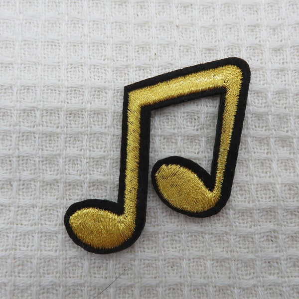 Patch note de musique thermocollant - écusson musique brodé - correctif pour vêtement musicien