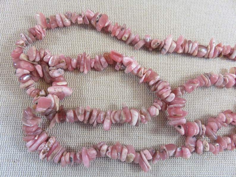 set of 25 Gem stone for making jewelry 25 Rhodochrosite irregular chips pearls
