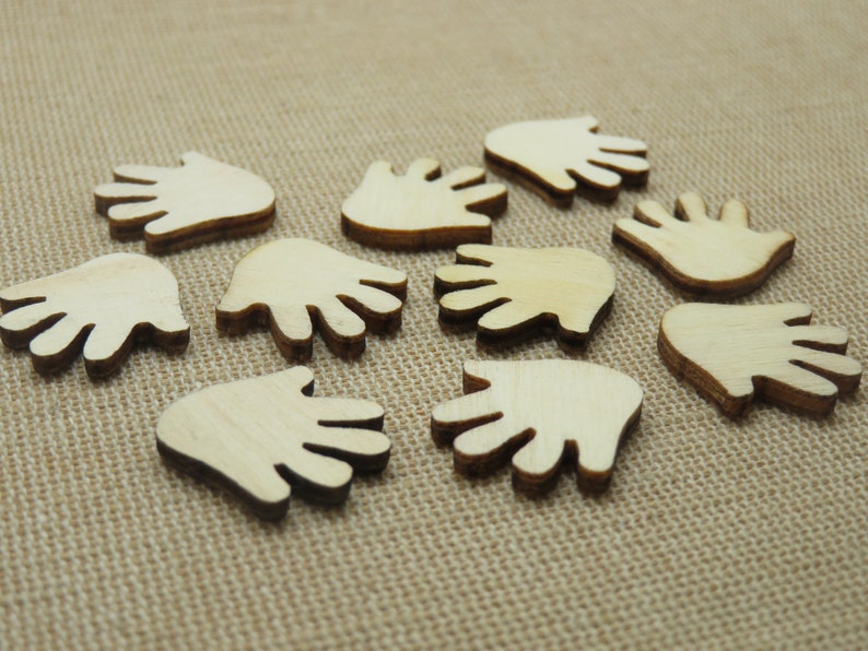 10 Main wood cutting 20mm set of 10 Scrapbooking decoration to paste and customize