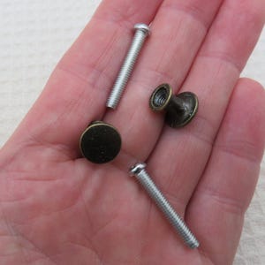 Bronze Round Drawer Knob Handle Furniture Door Retro Old Style - Set of 2 Door Knobs with Screws, Dresser Makeover