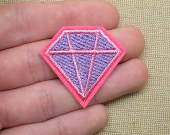 Parche termoadhesivo de diamante rosa, parche de diamante termoadhesivo, aplique bordado para ropa