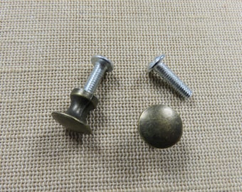 Poignée bouton de tiroir rond bronze porte meuble style rétro ancien - ensemble de 2 boutons de porte avec vis, relooking commode