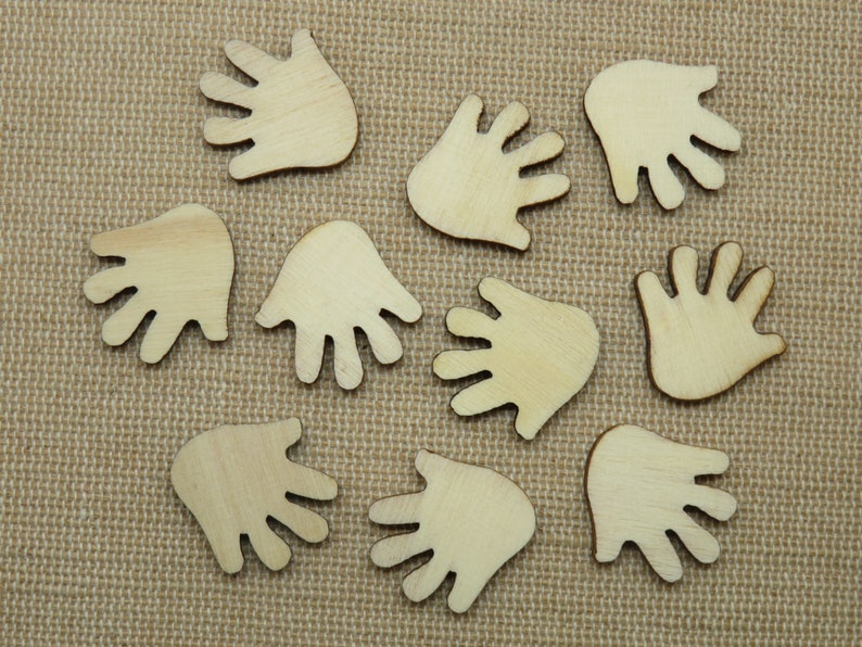 10 Main wood cutting 20mm set of 10 Scrapbooking decoration to paste and customize