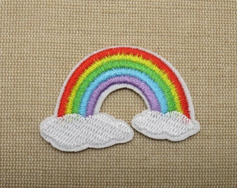 Iron-on patch Rainbow textile cloud patch, iron-on application