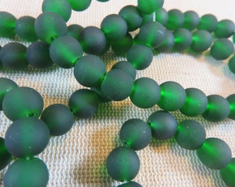 10 Perles verte givré 8mm en verre création bijoux DIY, ensemble de 10 billes de verre