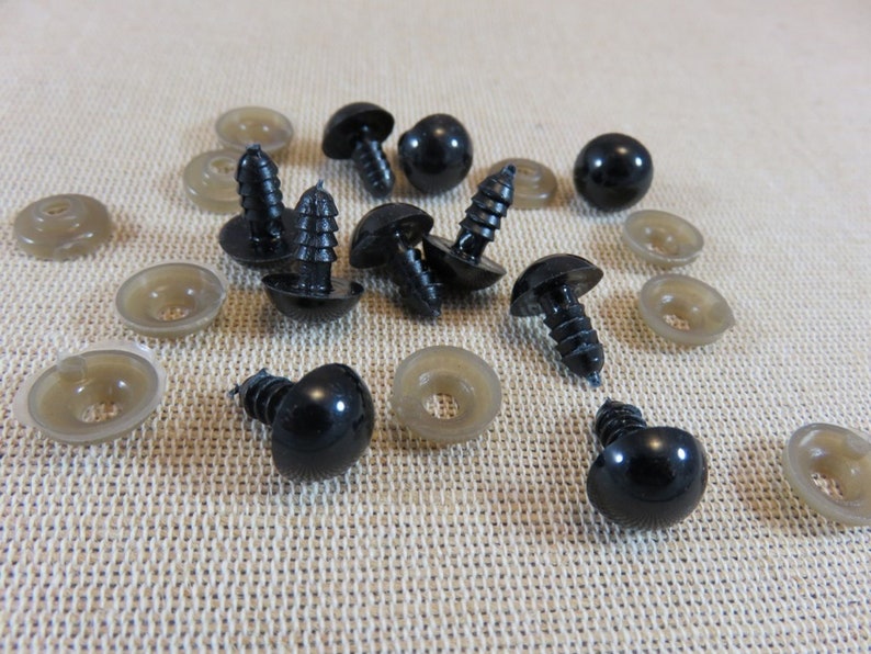 Round black safety eyes 5mm 6mm 8mm 10mm 12mm 18mm secure eyes amigurumi soft toy doll 12mm