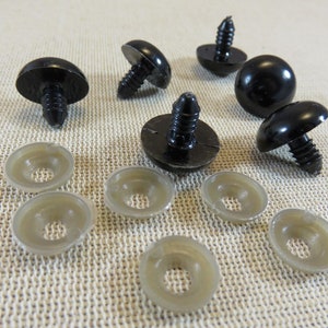 Round black safety eyes 5mm 6mm 8mm 10mm 12mm 18mm secure eyes amigurumi soft toy doll 18mm