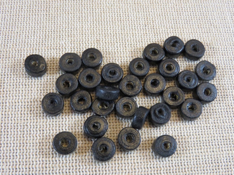 set of 60 puck beads for making ethnic boho jewelry 8mm wooden washer beads